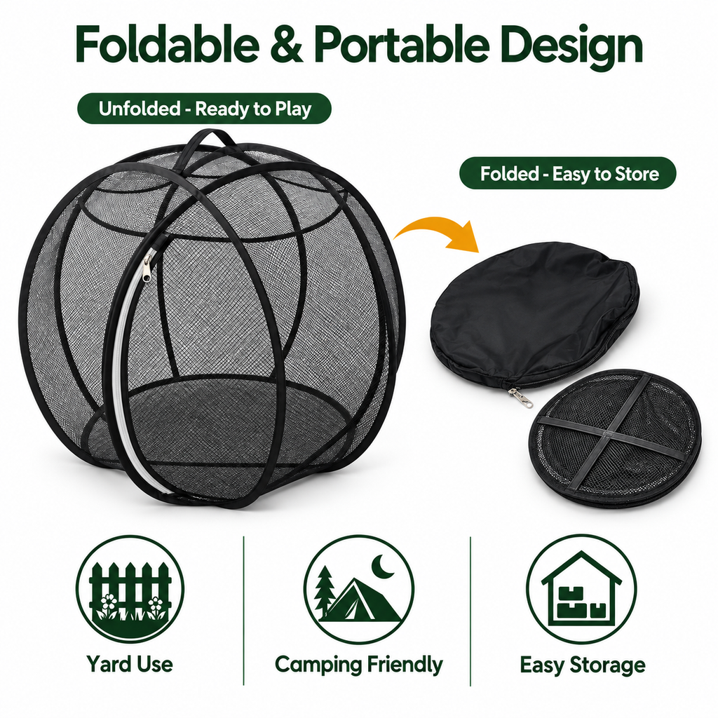 Rolling Cat Play Sphere, Pop-Up Mesh Hideout