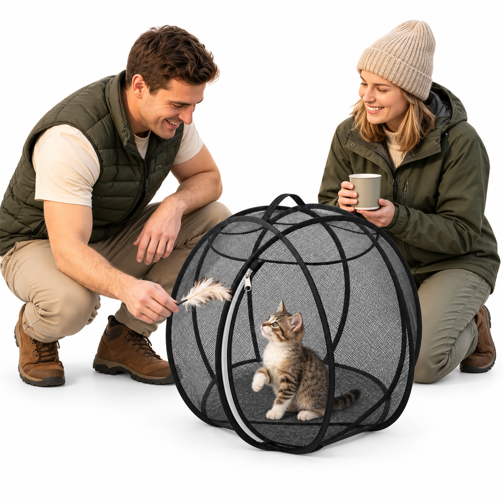 Rolling Cat Play Sphere, Pop-Up Mesh Hideout