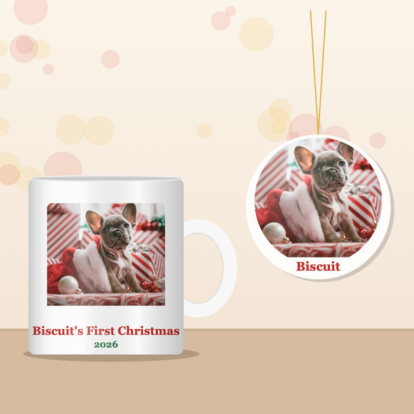 Personalised Pet Photo Mug & Christmas Bauble Set