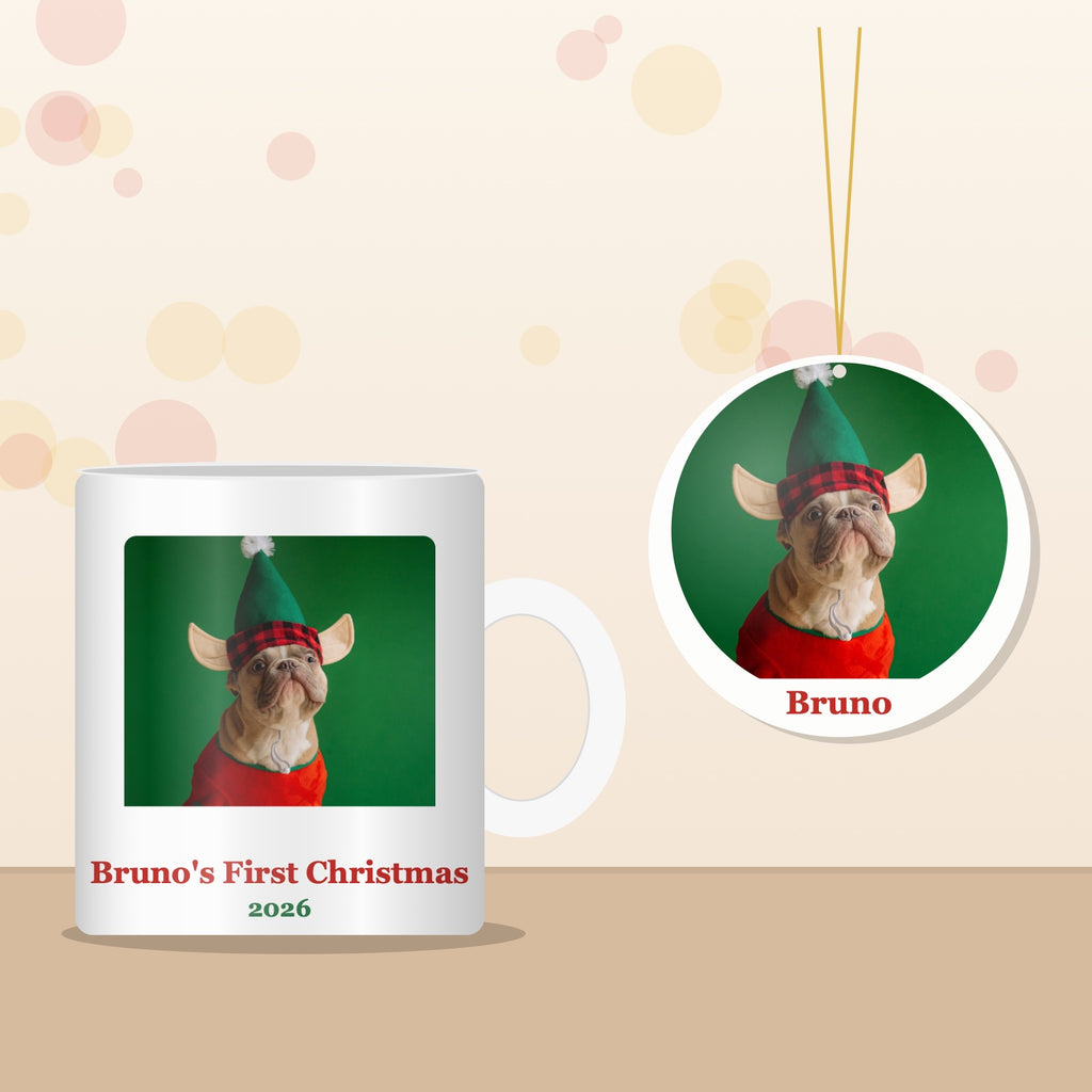 Personalised Pet Photo Mug & Christmas Bauble Set